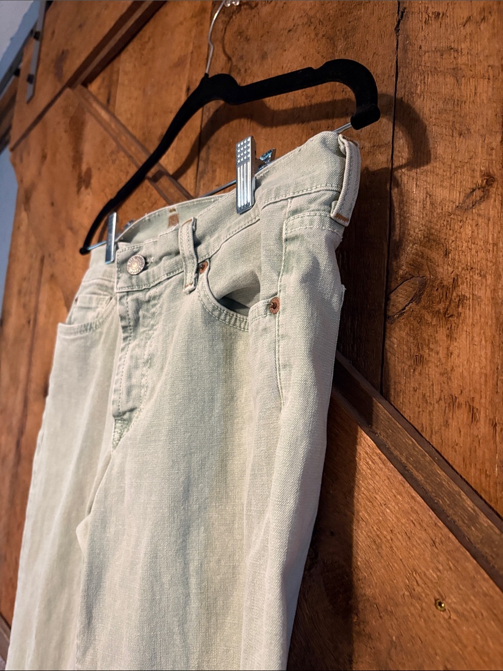 7 For All Mankind Womens 28 Light Mint Green Mid Rise Bootcut Jeans USA - Picture 2 of 10